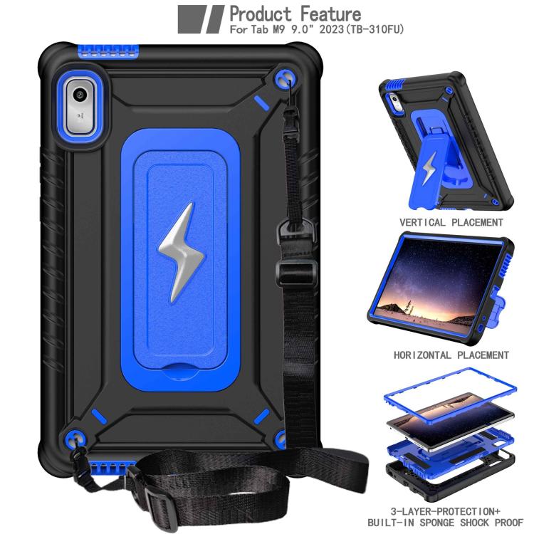 For Lenovo Tab M9 2023 Armor Bolt Shape Holder Silicone Hybrid PC Tablet Case