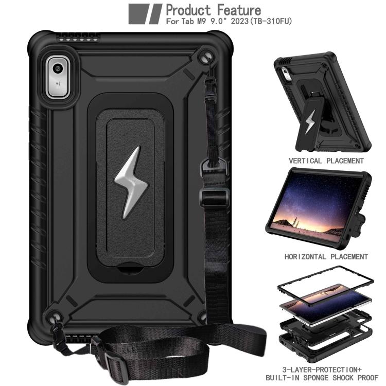 For Lenovo Tab M9 2023 Armor Bolt Shape Holder Silicone Hybrid PC Tablet Case
