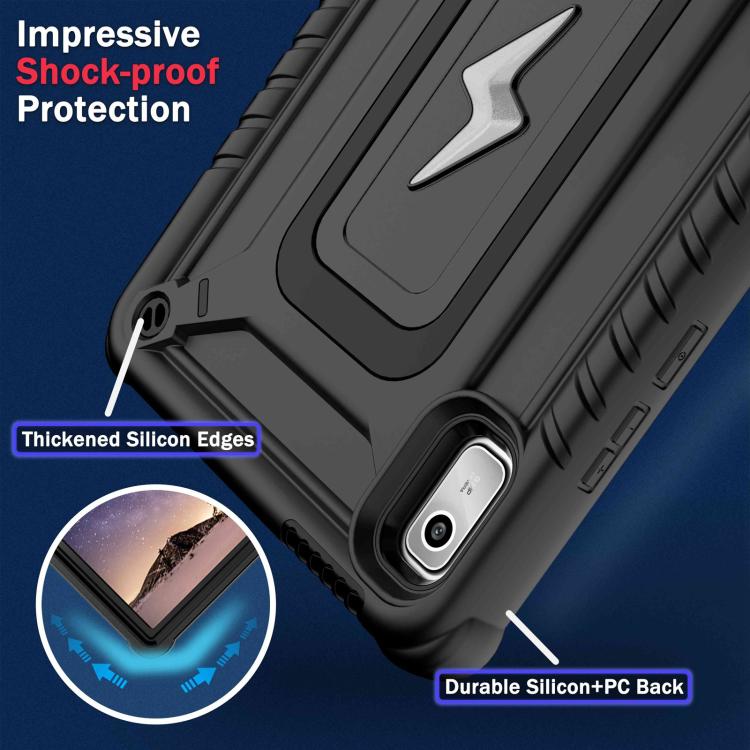 For Lenovo Tab M9 2023 Armor Bolt Shape Holder Silicone Hybrid PC Tablet Case