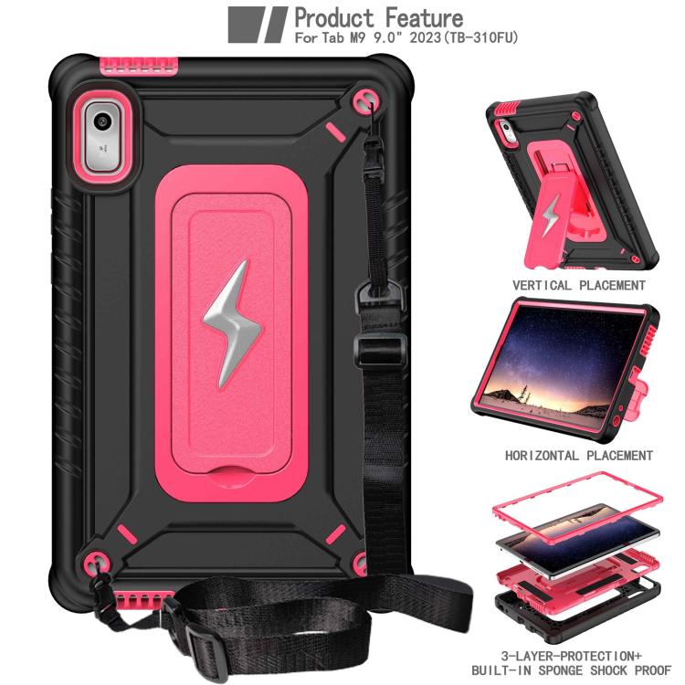 For Lenovo Tab M9 2023 Armor Bolt Shape Holder Silicone Hybrid PC Tablet Case