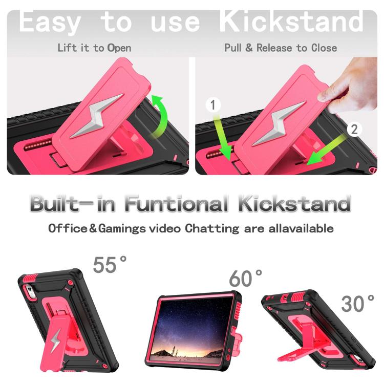 For Lenovo Tab M9 2023 Armor Bolt Shape Holder Silicone Hybrid PC Tablet Case