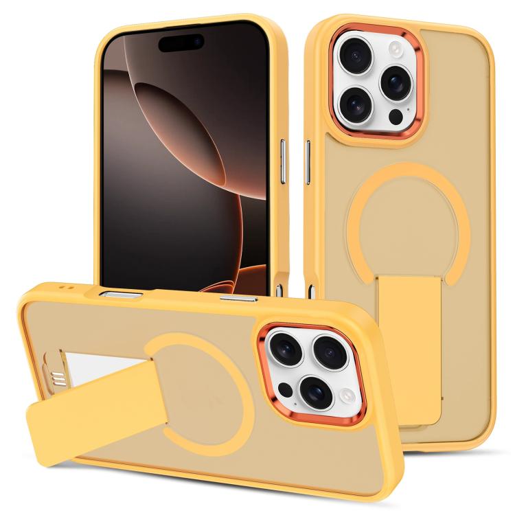For iPhone 16 Pro Max Skin Feel Invisible Kickstand MagSafe Phone Case