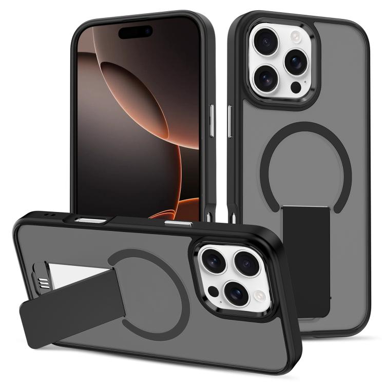 For iPhone 16 Pro Max Skin Feel Invisible Kickstand MagSafe Phone Case