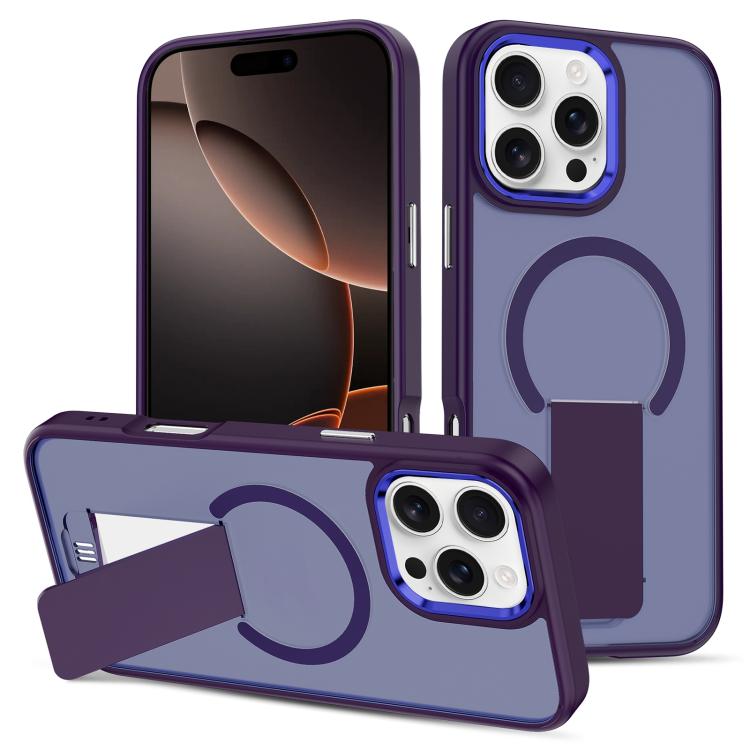 For iPhone 16 Pro Max Skin Feel Invisible Kickstand MagSafe Phone Case