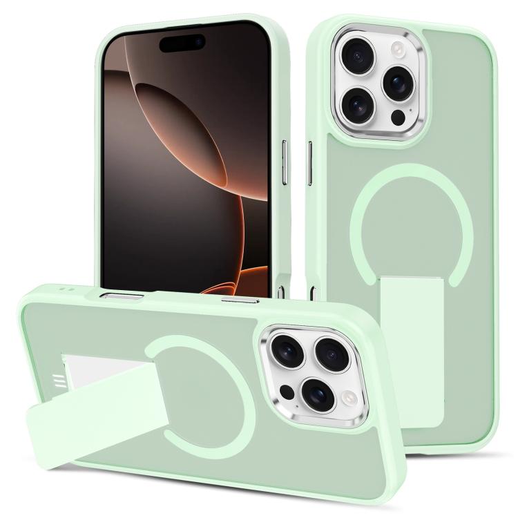 For iPhone 16 Pro Skin Feel Invisible Kickstand MagSafe Phone Case