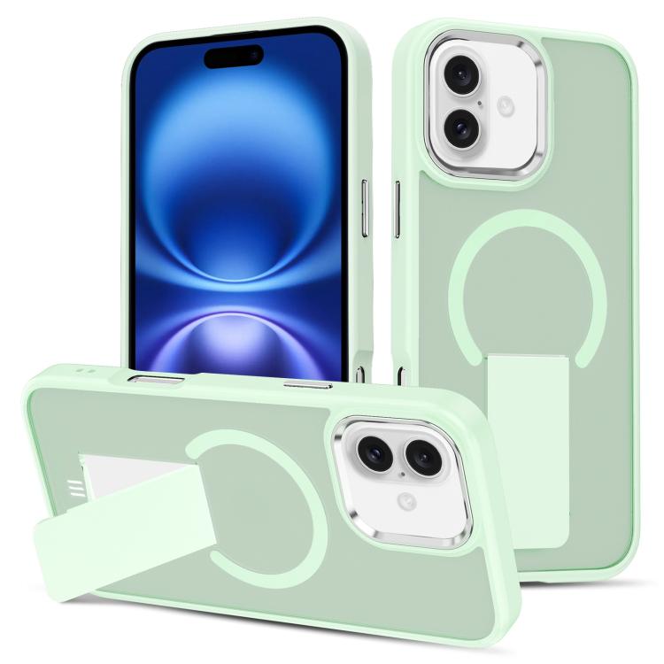 For iPhone 16 Plus Skin Feel Invisible Kickstand MagSafe Phone Case
