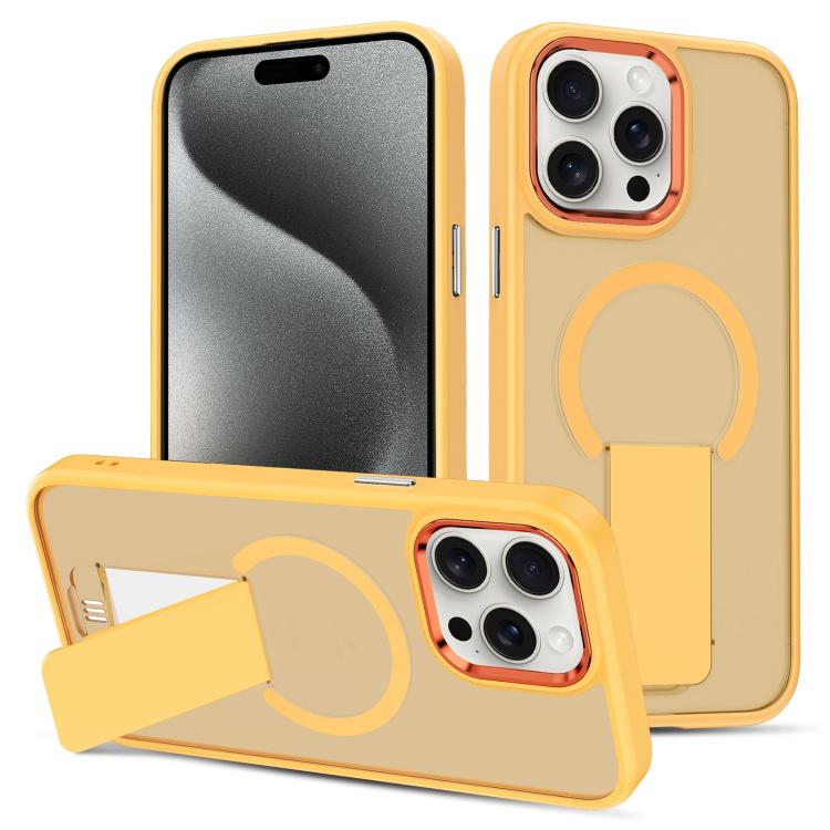 For iPhone 15 Pro Max Skin Feel Invisible Kickstand MagSafe Phone Case
