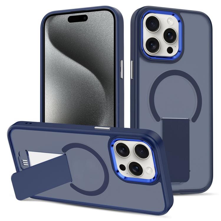 For iPhone 15 Pro Max Skin Feel Invisible Kickstand MagSafe Phone Case