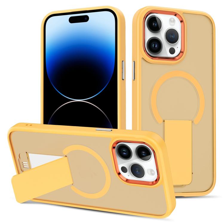 For iPhone 14 Pro Skin Feel Invisible Kickstand MagSafe Phone Case