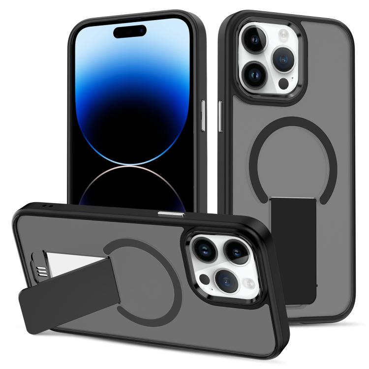 For iPhone 14 Pro Max Skin Feel Invisible Kickstand MagSafe Phone Case