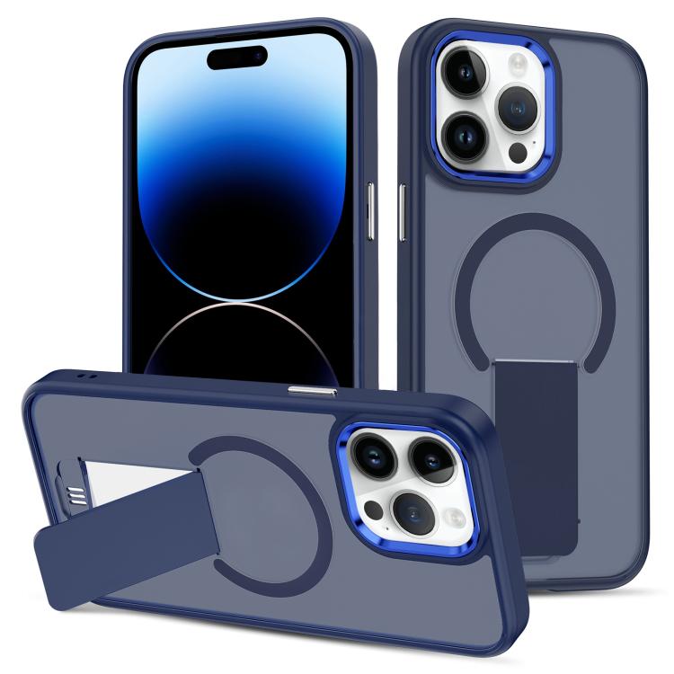 For iPhone 14 Pro Max Skin Feel Invisible Kickstand MagSafe Phone Case