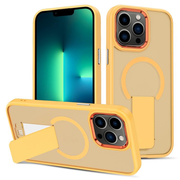 For iPhone 13 Pro Max Skin Feel Invisible Kickstand MagSafe Phone Case