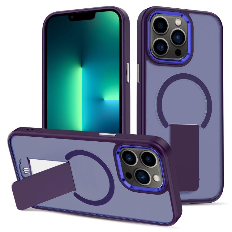 For iPhone 13 Pro Max Skin Feel Invisible Kickstand MagSafe Phone Case