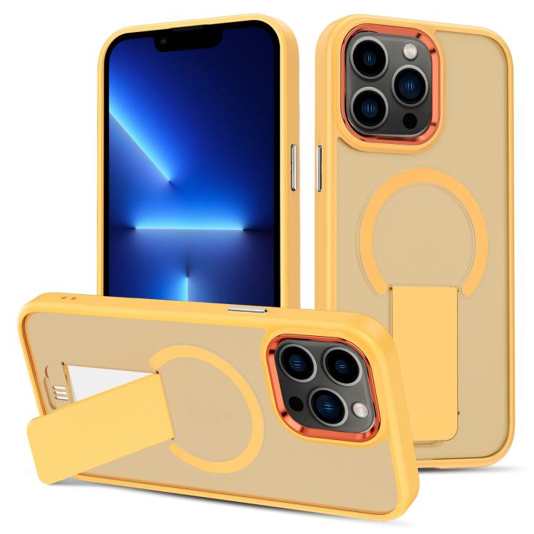 For iPhone 13 Pro Skin Feel Invisible Kickstand MagSafe Phone Case