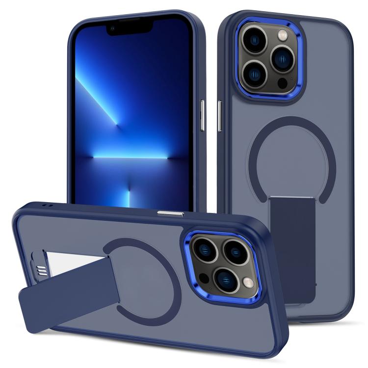 For iPhone 13 Pro Skin Feel Invisible Kickstand MagSafe Phone Case