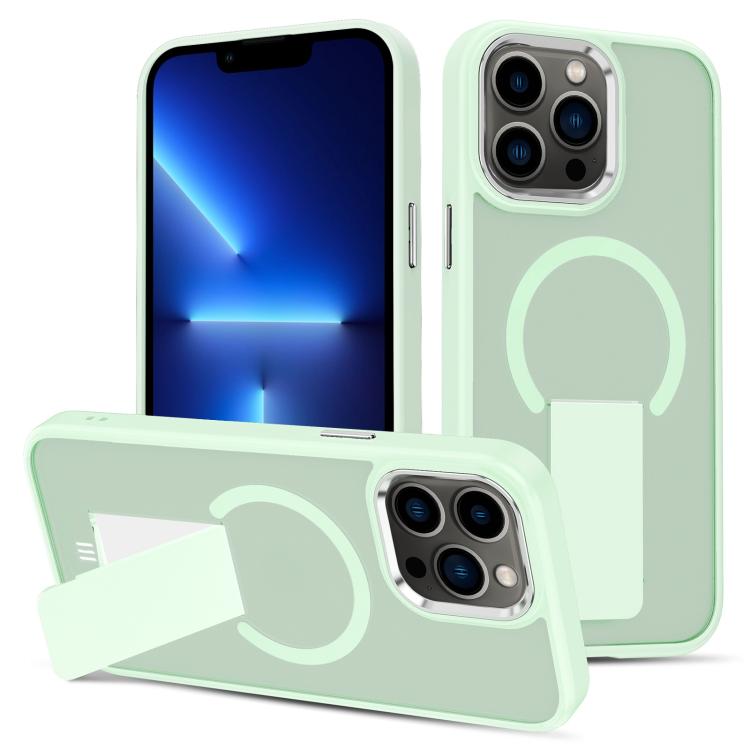 For iPhone 13 Pro Skin Feel Invisible Kickstand MagSafe Phone Case