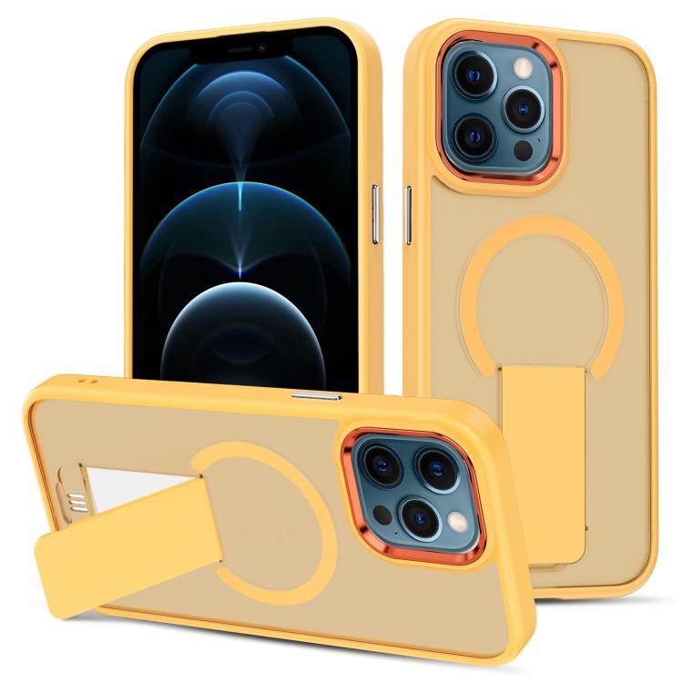 For iPhone 12 Pro Max Skin Feel Invisible Kickstand MagSafe Phone Case