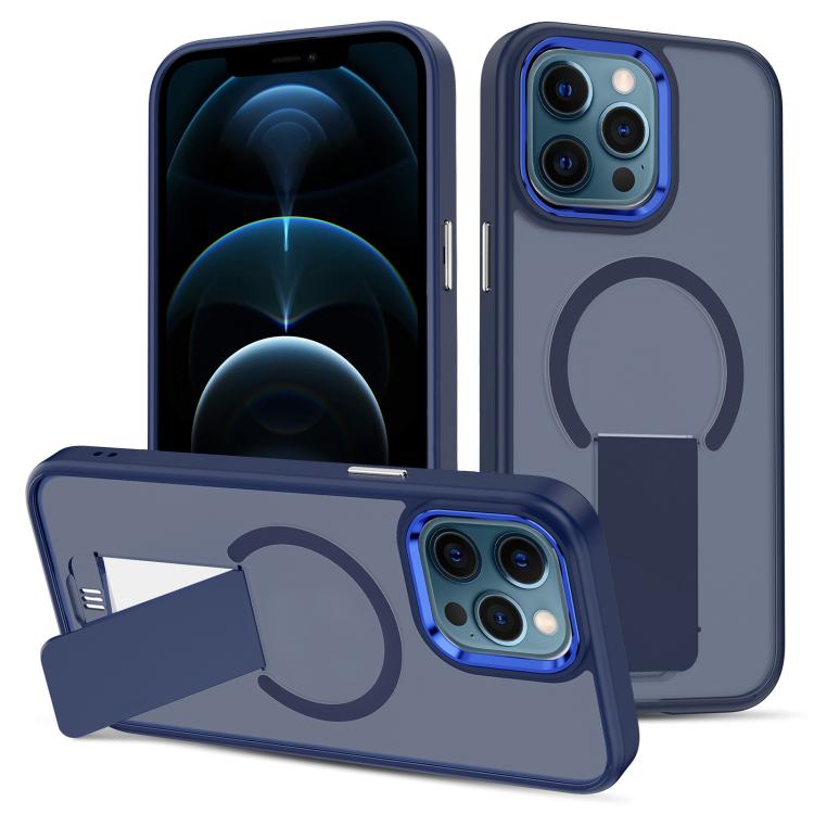 For iPhone 12 Pro Max Skin Feel Invisible Kickstand MagSafe Phone Case