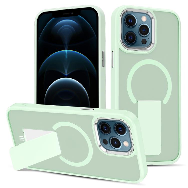 For iPhone 12 Pro Max Skin Feel Invisible Kickstand MagSafe Phone Case