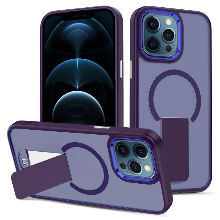 For iPhone 12 Pro Max Skin Feel Invisible Kickstand MagSafe Phone Case