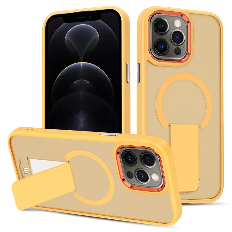 For iPhone 12 Pro Skin Feel Invisible Kickstand MagSafe Phone Case