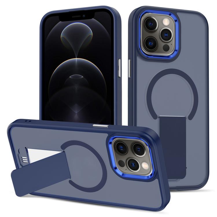 For iPhone 12 Pro Skin Feel Invisible Kickstand MagSafe Phone Case