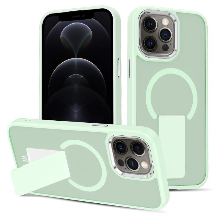 For iPhone 12 Pro Skin Feel Invisible Kickstand MagSafe Phone Case