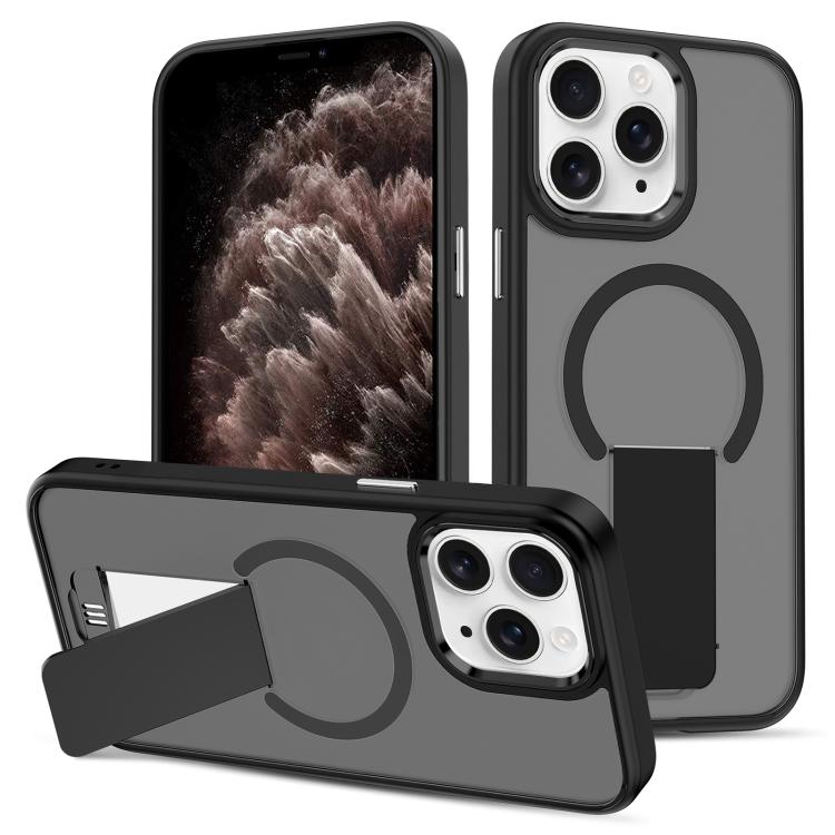 For iPhone 11 Pro Max Skin Feel Invisible Kickstand MagSafe Phone Case
