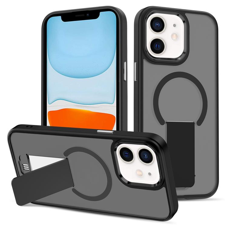 For iPhone 11 Skin Feel Invisible Kickstand MagSafe Phone Case