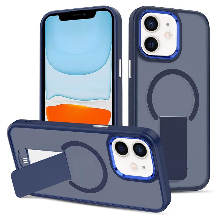 For iPhone 11 Skin Feel Invisible Kickstand MagSafe Phone Case