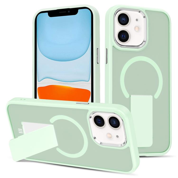 For iPhone 11 Skin Feel Invisible Kickstand MagSafe Phone Case