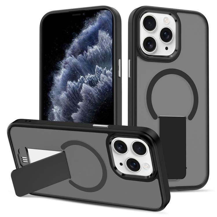 For iPhone 11 Pro Skin Feel Invisible Kickstand MagSafe Phone Case