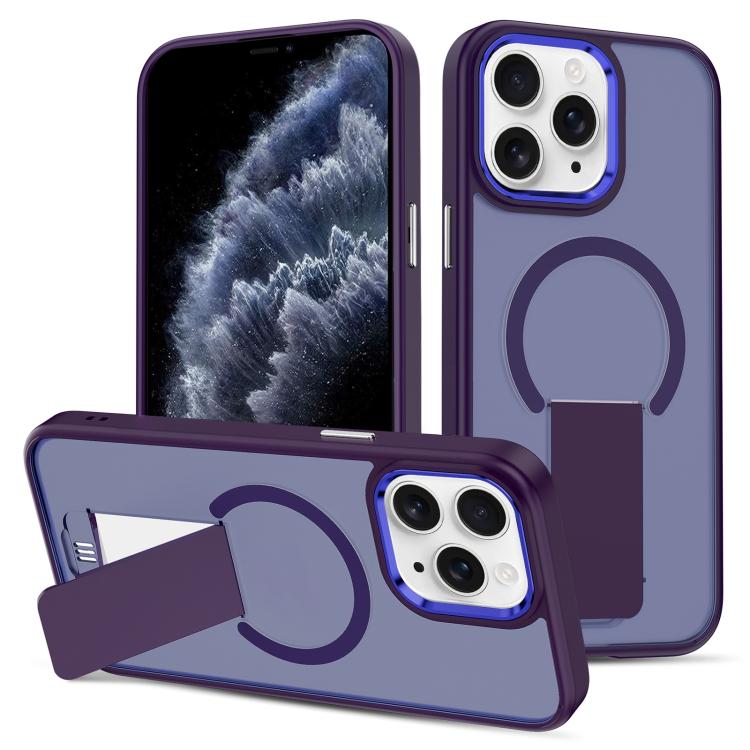 For iPhone 11 Pro Skin Feel Invisible Kickstand MagSafe Phone Case