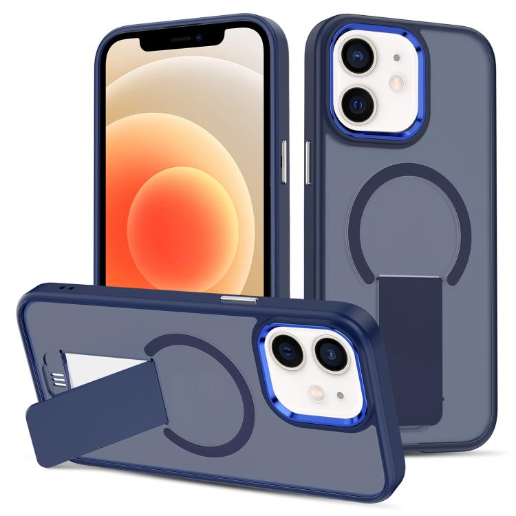For iPhone 12 Skin Feel Invisible Kickstand MagSafe Phone Case
