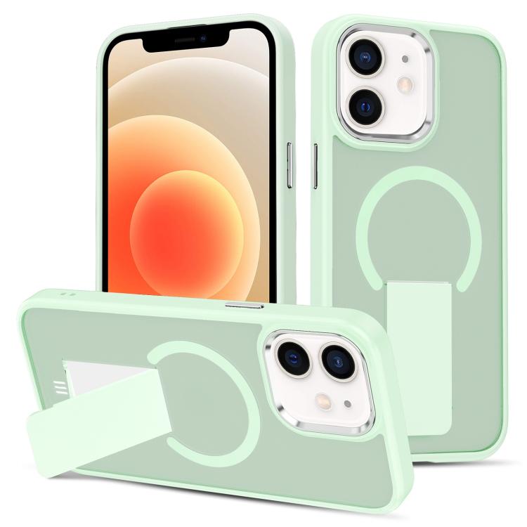 For iPhone 12 Skin Feel Invisible Kickstand MagSafe Phone Case