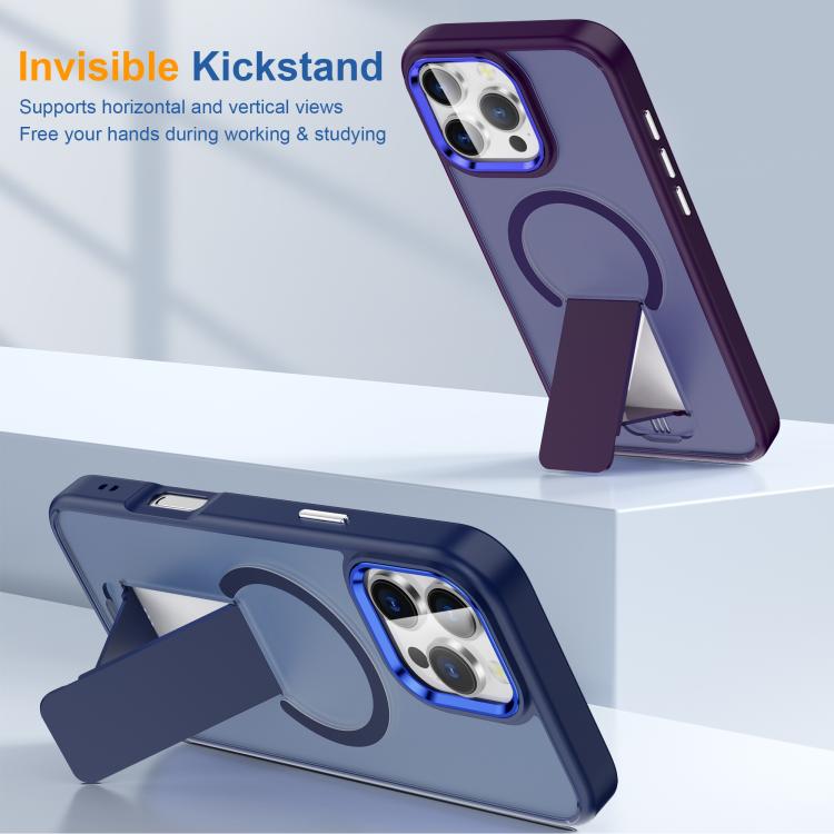 For iPhone 13 Pro Max Skin Feel Invisible Kickstand MagSafe Phone Case