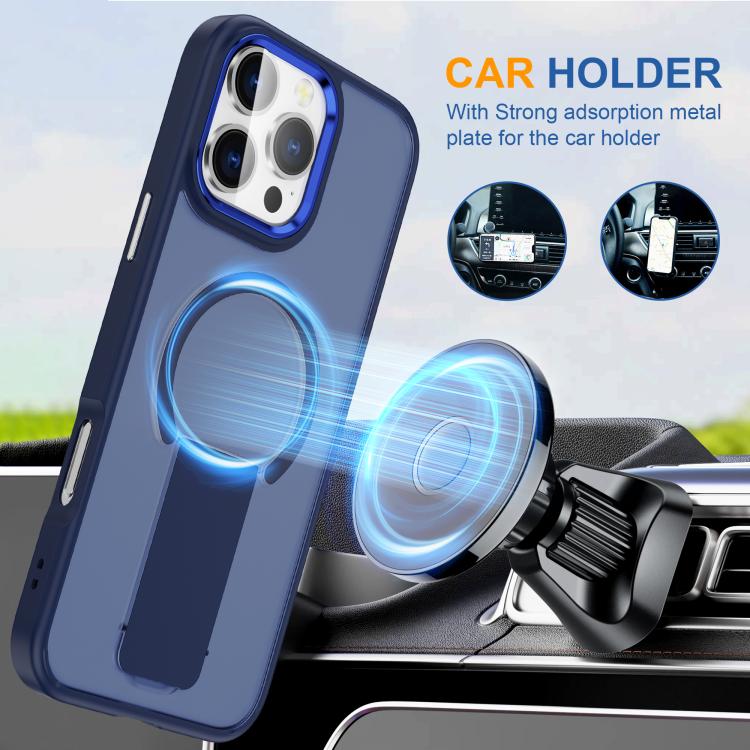 For iPhone 15 Pro Max Skin Feel Invisible Kickstand MagSafe Phone Case