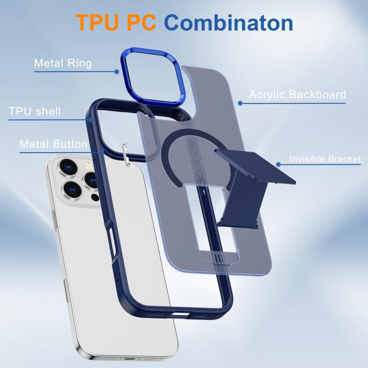 For iPhone 13 Pro Max Skin Feel Invisible Kickstand MagSafe Phone Case