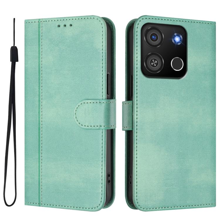 For itel A05s Line Splicing Buckle Retro Leather Phone Case
