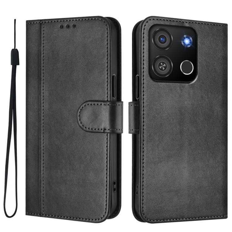 For itel A05s Line Splicing Buckle Retro Leather Phone Case