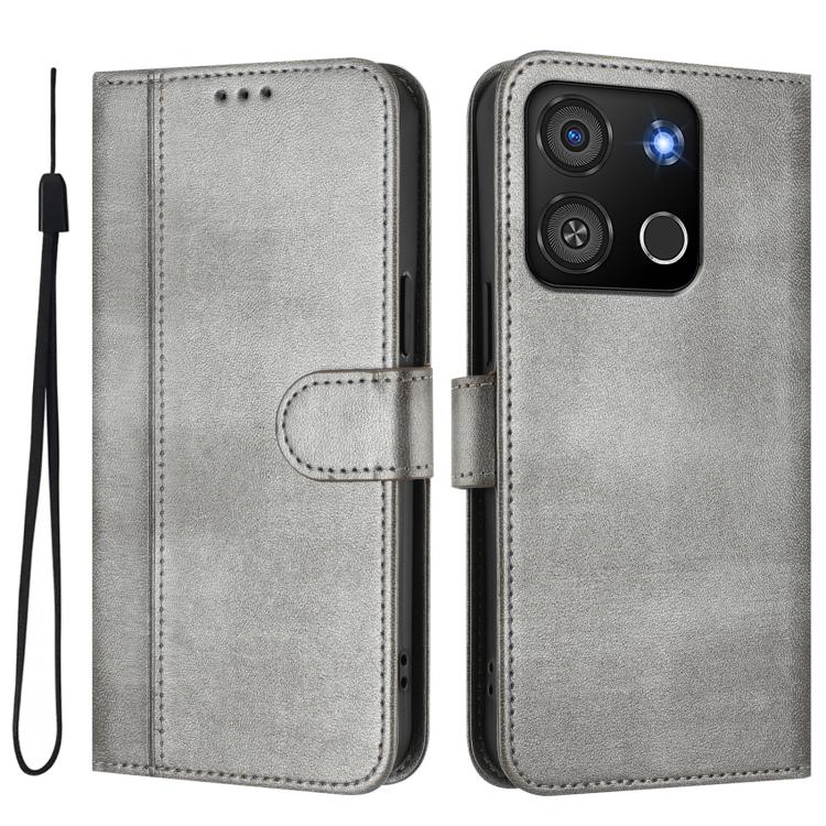 For itel A05s Line Splicing Buckle Retro Leather Phone Case