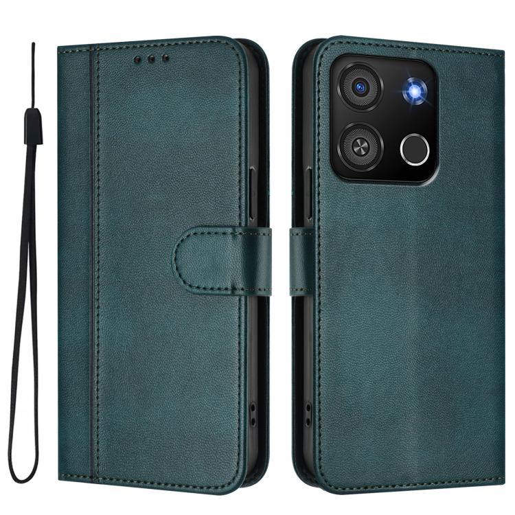 For itel A05s Line Splicing Buckle Retro Leather Phone Case
