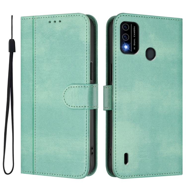 For itel A48 Line Splicing Buckle Retro Leather Phone Case