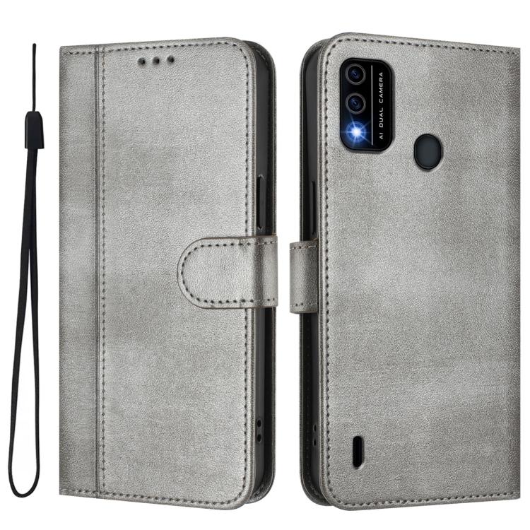 For itel A48 Line Splicing Buckle Retro Leather Phone Case