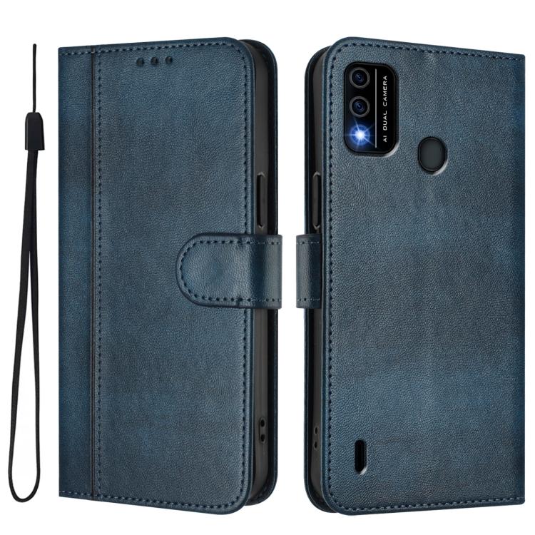 For itel A48 Line Splicing Buckle Retro Leather Phone Case
