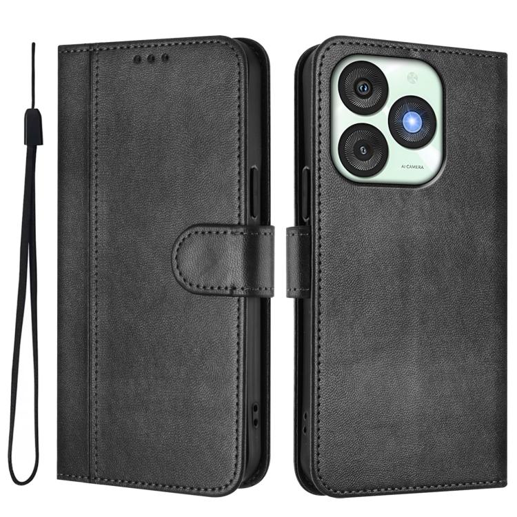 For itel A50 Line Splicing Buckle Retro Leather Phone Case