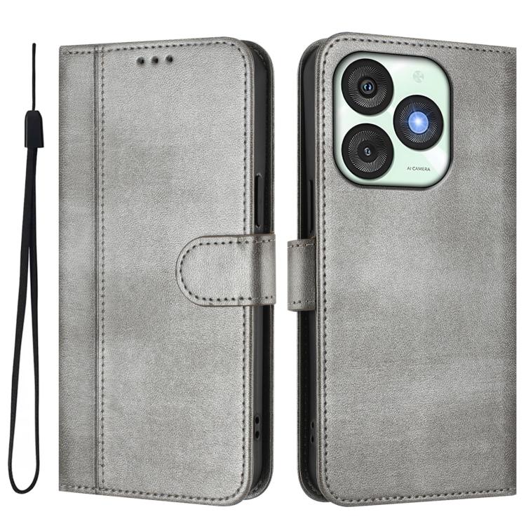 For itel A50 Line Splicing Buckle Retro Leather Phone Case