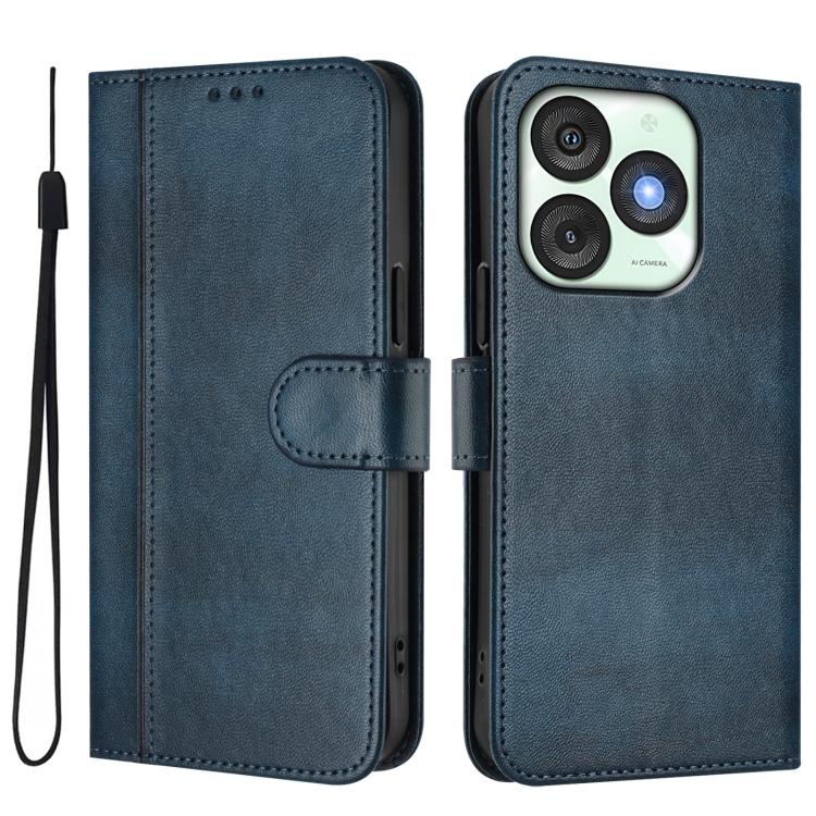 For itel A50 Line Splicing Buckle Retro Leather Phone Case
