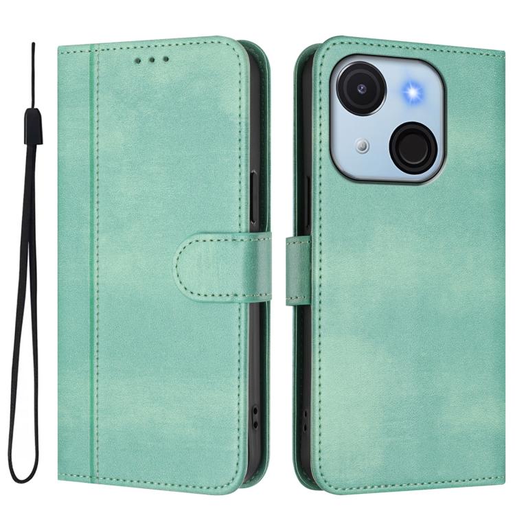 For itel A50C Line Splicing Buckle Retro Leather Phone Case