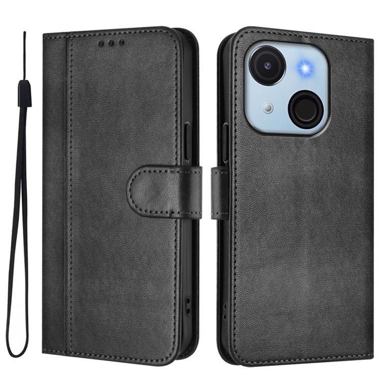 For itel A50C Line Splicing Buckle Retro Leather Phone Case